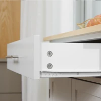 HOMCOM Carrito de Cocina con Ruedas Carrito de Servicio Isla de Cocina con Cajón Armario y Soporte para Paños - Blanco(m-5)