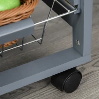 HOMCOM Carrito de Cocina en Gris Oscuro con 1 Cajón y 4 Cestas de Metal(m-4)