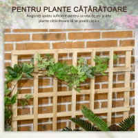 Outsunny Jardiniera cu 3 Niveluri cu Grilaj pentru Catarat Vita de Vie, Paturi Suprainaltate din Lemn pentru Gradina, Jardiniera in Aer Liber pentru Legume, Flori, Ierburi, Nuanta Natur(m-4)