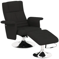 HOMCOM Sillón de Masaje con Reposapiés Respaldo Reclinable 78x95x88 cm Negro(m-6)
