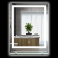 kleankin Espejo rectangular mural iluminado LED para baño 80x60 cm(m-6)