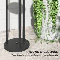 Outsunny Staande Solarlamp Rattan met Lichtsensor, 3-lamps in Boho-Stijl IP44 Ø37 x 144H cm(m-9)