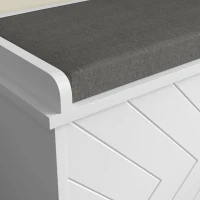 HOMCOM Banco de Zapatos con Cajón Abatible Cojín de Asiento y Estante Ajustable 100x26x44,5 cm Blanco(m-4)