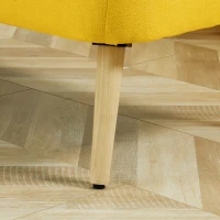 HOMCOM Sofá de 2 plazas acolchado suave revestimiento fácil de limpiar soporta hasta 150 kg 117x56,5x77 cm Amarillo(m-5)