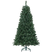 HOMCOM Árvore de Natal Artificial 180 cm com 760 Ramos de Arame de Memória e Base Recolhível Árvore de Natal Verde(m-1)