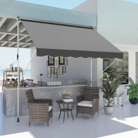 Outsunny luifel knikarm klemluifel zonwering zwengel balkon aluminium 3 x 1,5 m grijs(m-11)