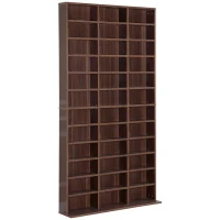 HOMCOM Estante para CD/DVD Mueble de Almacenamiento para 1116 CDs 36 Compartimentos ajustables en Altura 102x24x195 cm Marrón(m-6)