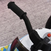 HOMCOM Correpasillos para Niños Moto de Carreras con Efectos Musicales y Luminosos y Maletero de Almacenamiento Azul Blanco(m-4)