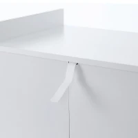 HOMCOM Carrito de servicio de cocina con ruedas cajón armario 2 puertas estante paneles de partículas Blanco aspecto chêne claro(m-5)