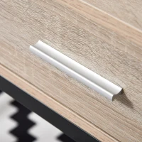 HOMCOM Escritorio con almacenamiento mesa escritorio Industrial escritorio ordenador con cajón estructura metal Negro Encimera madera(m-5)