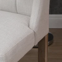 HOMCOM Conjunto de 2 Taburetes de bar con botones madera maciza con reposapiés 47x50x101 cm Gris+ Natural(m-5)