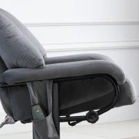 HOMCOM sillón de masaje sillón de TV sillón con función de reclinado sillón con reposapiés poliéster aterciopelado(m-4)