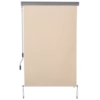 Outsunny Persiana Vertical Persianas de Balcón Cortinas Verticales Paravientos Toldo Lateral Protector Visual con Manivela 200x120 cm(m-7)