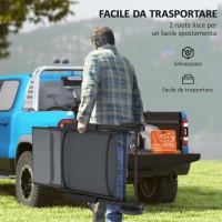 Outsunny Lettino Sdraio Pieghevole e Reclinabile in 5 Posizioni con Rotelle, in Metallo e Textilene, 72x158x84 cm, Grigio(m-5)