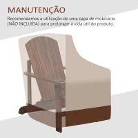 Outsunny Cadeira Adirondack de Madeira Cadeira de Jardim com Apoio para os Braços Encosto Alto para Terraço Balcão Exterior 72,5x97x96cm Marrom(m-9)