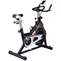 HOMCOM Bicicleta Estática com Resistência Ajustável Volante de Inércia de 8kg Ecrã LCD Assento e Guiador Ajustáveis 103x48x115cm Preto