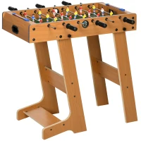 HOMCOM Mesa de Matraquilho para Crianças e Adultos Matraquilho 69x37x70cm com 2 Bolas 6 Hastes Metálicas 2 Placares de Pontos 18 Jogadores Pés Dobrável para Familias Festas Madeira(m-1)