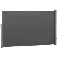 Outsunny Toldo Lateral Retrátil para Terraço Pátio ou Jardim Toldo de Privacidade para Exterior Dobrável 300x180cm Cinza(m-11)