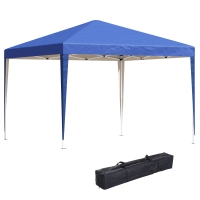 Outsunny Tenda Dobrável 295x295x255 cm com Bolsa de Transporte Altura Ajustável Anti-UV para Terraço Pátio Azul