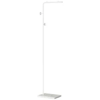 HOMCOM Cabide de Pé Elegante com 2 Ganchos Redondos Suspensos e Base de Mármore 35x25x170cm Branco(m-1)