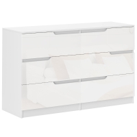 HOMCOM Cómoda com 6 Gavetas Cómoda de Dormitório Moderna com Sistema Anti-Tombo 120x40x75 cm Branco