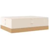 Outsunny Capa Protetora para Móveis de Jardim 270x200x78cm  Tecido Oxford 600D Impermeável Cobertura para Sofás Mesas Exterior com 4 Ventilações 5 Alças Cordão de Tração Bege(m-1)