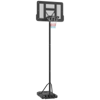 SPORTNOW Tabela de Basquetebol com Altura Ajustável 230-305 cm para Piscina com Rodas e Base Preenchível 110x75x195-370 cm Preto