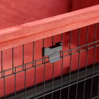 PawHut Coelheira de Madeira Exterior de 2 Níveis Gaiola para Coelhos com Teto Asfáltico 4 Portas e Bandejas Removíveis 136x50x93cm Marrom Avermelhado(m-9)