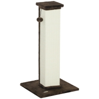 PawHut Poste Arranhador para Gatos Altura 81 cm Arranhador para Gatos com Poste de Sisal e Bola Suspensa 41x41x81 cm Marrom