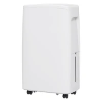 HOMCOM Desumidificador Elétrico 12L/Dia com 4 Modos 2 Velocidades Desligamento Automático Ecrã LED Temporizador 29x18x49 cm Branco(m-11)
