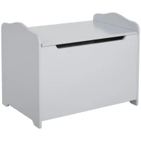 HOMCOM Caixa de Armazenamento de Madeira para Brinquedos Baú Organizador para Crianças acima de 3 Anos com Tampa para Livros Roupas 60x40x48cm Cinza(m-1)