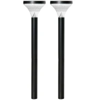 Outsunny Candeeiros de Pé de Exterior Altura 91,5cm com Luz LED Solar Sensor Crepúsculo e Brilho Variável Conjunto de 2 Candeeiros de Jardim IP44 para Pátio Parque Exterior Preto(m-1)