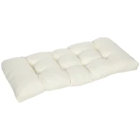 Outsunny Almofada para Bancos de 2 Lugares Almofada Retangular para Interiores e Exteriores Lavável 110x48x8cm Creme(m-1)