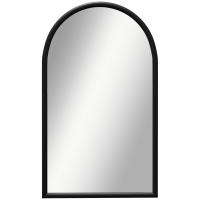 HOMCOM Espelho de Parede 65x110 cm Espelho de Entrada com Estrutura de Madeira em Forma de Janela Espelho Decorativo Preto