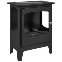 HOMCOM Lareira Bioetanol 7000BTU com Apagador de Aço Inoxidável Depósito de 1,2L Tempo de Combustão 3h para Interiores 20-25 m² 39x26x54 cm Preto