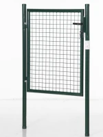 HOMCOM Porta para Vedação de Jardim de Aço com Maçaneta de Fechadura e 3 Chaves Porta de Vedação para Exterior Pátio Terraço 97x150cm Verde(m-1)