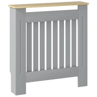 HOMCOM Cobertura Radiador 78x19x83 cm de MDF e Melamina de Madeira com Dispositivo Anti-Tombo e Desenho Moderno  Cinza(m-1)