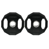 SPORTNOW Conjunto de 2 Discos de Pesos Olimpicos 10kg Ferro Fundido Placas de Peso com Orifício de 5cm Ø32x4 cm Preto(m-1)