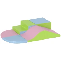 HOMCOM Conjunto de 6 Blocos de Espuma para Crianças de 12-36 Meses Brinquedo Educativo de Construção 150x100x24 cm Multicor(m-1)