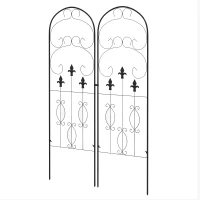 Outsunny Conjunto de 2 Treliças de Jardim Suportes para Trepadeiras de Aço com Antioxidante para Plantas no Pátio 45x150 cm Preto(m-1)