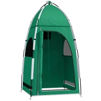 Outsunny Tenda de Duche Portátil Tenda de Privacidade Emergente 122x122x213 cm UPF30+ Trocador para Campismo Sanita Verde(m-1)