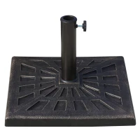 Outsunny Base para Chapéu de Sol de Resina para Mastros de Ø3,8 cm y Ø4,8 cm para Peso 15 kg 47x47x32 cm Preto e Bronze(m-1)