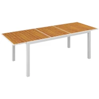 Outsunny Mesa de Jardim Extensível Mesa de Terraço Retangular para 6-8 Pessoas Capacidade 50 kg 180/240x94x73 cm Marrom(m-1)