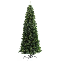 HOMCOM Árvore de Natal Artificial 180 cm Árvore de Natal com 648 Ramos Fácil de Montar e Base Desmontável de Aço Ø70x180 cm Verde(m-1)