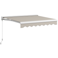 Outsunny Toldo Retrátil Elétrico ou Manual 250x200 cm Toldo Portátil para Varanda com Controlo Remoto Manivela Manual Creme