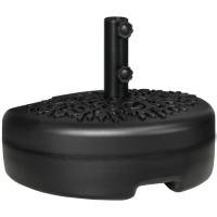 Outsunny Base de Parede para Chapéu de Sol Suporte Semicircular para Chapéu de Sol Preenchido com Areia 21kg ou Água 18kg para Jardim Pátio Terraço Exterior 50x31x18cm Preto