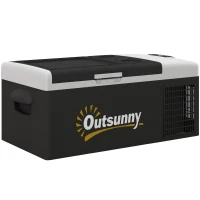 Outsunny Geleira Elétrica de Compressor Portátil 16L para Carro até -20°C com Modos ECO/MAX para Campismo Viagens 60x32x26 cm Preto(m-1)