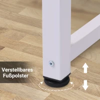 HOMCOM Schreibtisch Küchentisch Computertisch Arbeitstisch PC-Tisch Bürotisch Arbeitstisch für Zuhause MDF Weiß 120 x 60 x 76 cm(m-4)