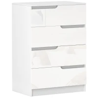 HOMCOM Cómoda com 4 Gavetas Cómoda de Dormitório Moderna com Sistema Anti-Tombo 60x40x85 cm Branco(m-1)