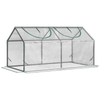 Outsunny Estufa 119x60x60cm Estufa de Jardim com 2 Janelas Enroláveis para Cultivo de Plantas Verduras Flores Transparente